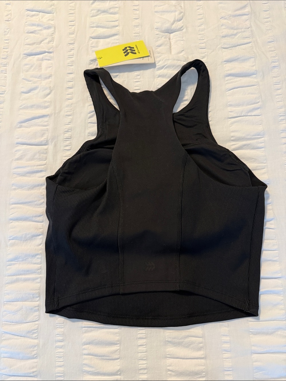 all in motion Black Ribbed High-Neck Racerback Sports Bra - Picture 2 of 5